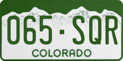 CO license plate 065SQR