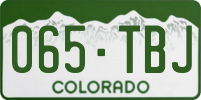 CO license plate 065TBJ