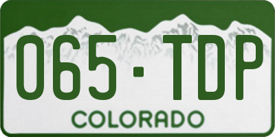 CO license plate 065TDP