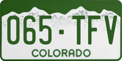 CO license plate 065TFV