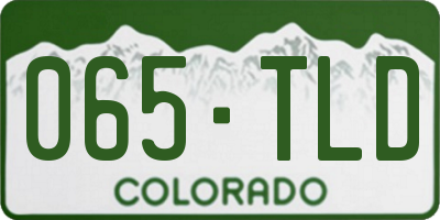 CO license plate 065TLD