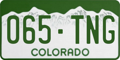 CO license plate 065TNG