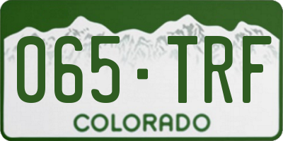 CO license plate 065TRF