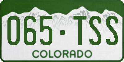 CO license plate 065TSS
