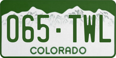 CO license plate 065TWL