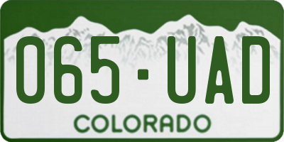 CO license plate 065UAD