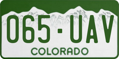 CO license plate 065UAV