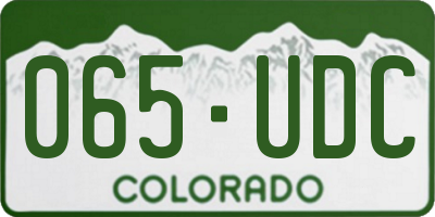 CO license plate 065UDC