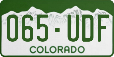 CO license plate 065UDF