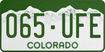 CO license plate 065UFE