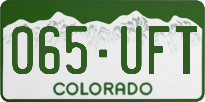 CO license plate 065UFT