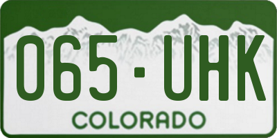 CO license plate 065UHK