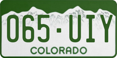 CO license plate 065UIY