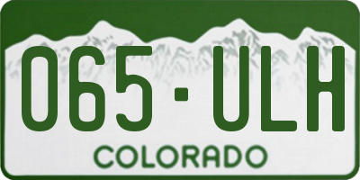 CO license plate 065ULH