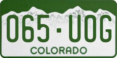CO license plate 065UOG