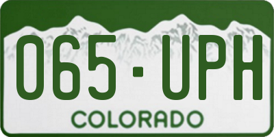 CO license plate 065UPH