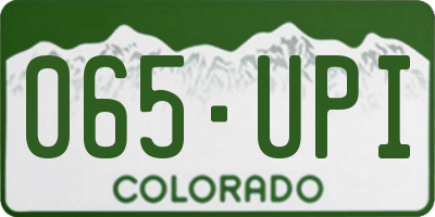 CO license plate 065UPI