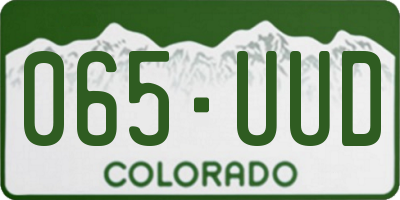 CO license plate 065UUD