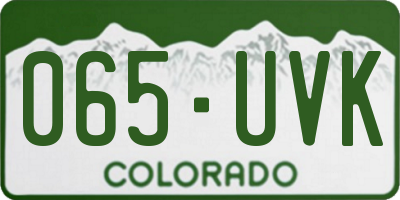 CO license plate 065UVK