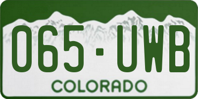 CO license plate 065UWB