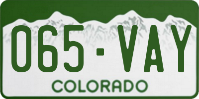 CO license plate 065VAY