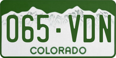 CO license plate 065VDN