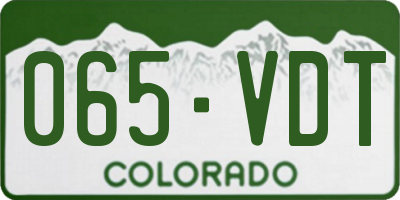 CO license plate 065VDT