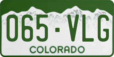 CO license plate 065VLG