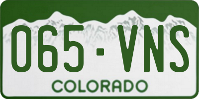 CO license plate 065VNS