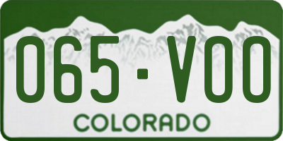 CO license plate 065VOO