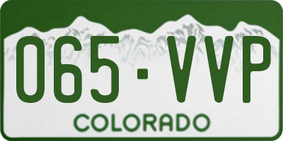 CO license plate 065VVP