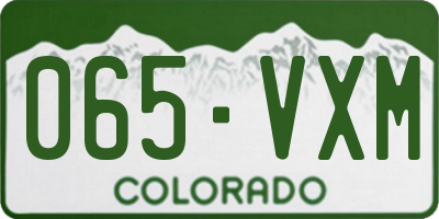 CO license plate 065VXM
