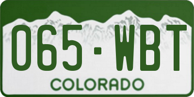 CO license plate 065WBT