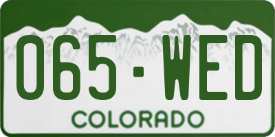CO license plate 065WED