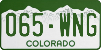 CO license plate 065WNG