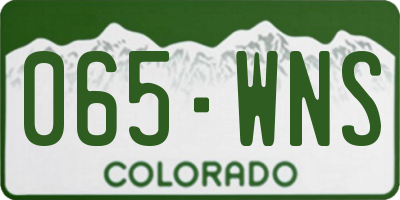CO license plate 065WNS