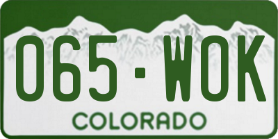 CO license plate 065WOK