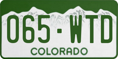 CO license plate 065WTD