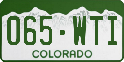 CO license plate 065WTI