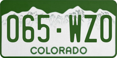 CO license plate 065WZO