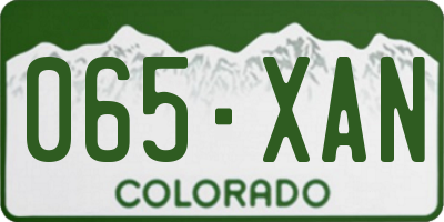 CO license plate 065XAN