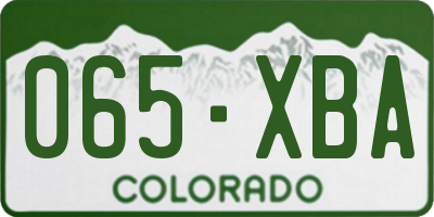 CO license plate 065XBA