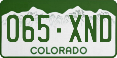 CO license plate 065XND