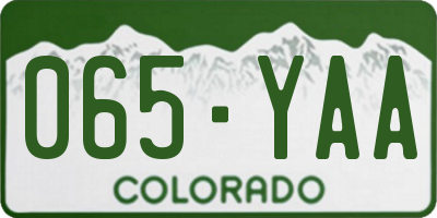CO license plate 065YAA