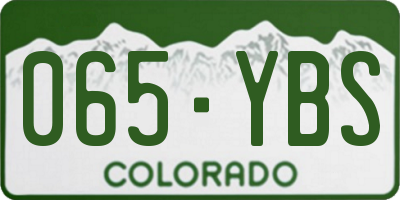 CO license plate 065YBS