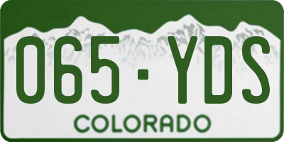 CO license plate 065YDS
