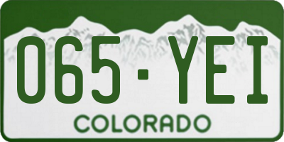CO license plate 065YEI