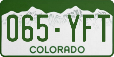 CO license plate 065YFT