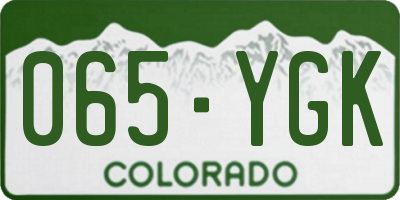 CO license plate 065YGK
