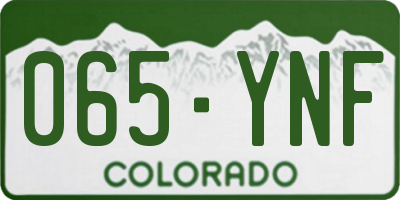 CO license plate 065YNF